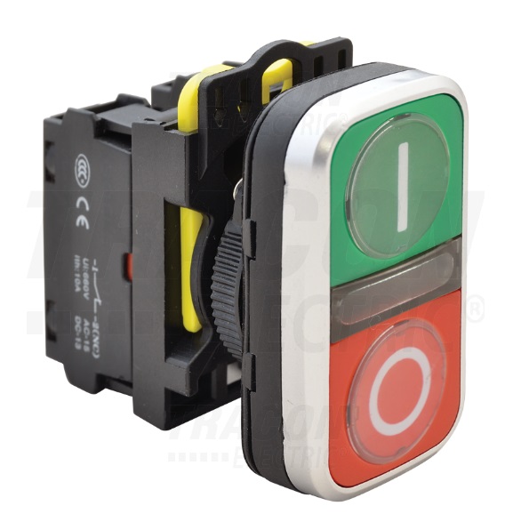 Elemento Doppio pulsante 0/1 Luminoso da pannello